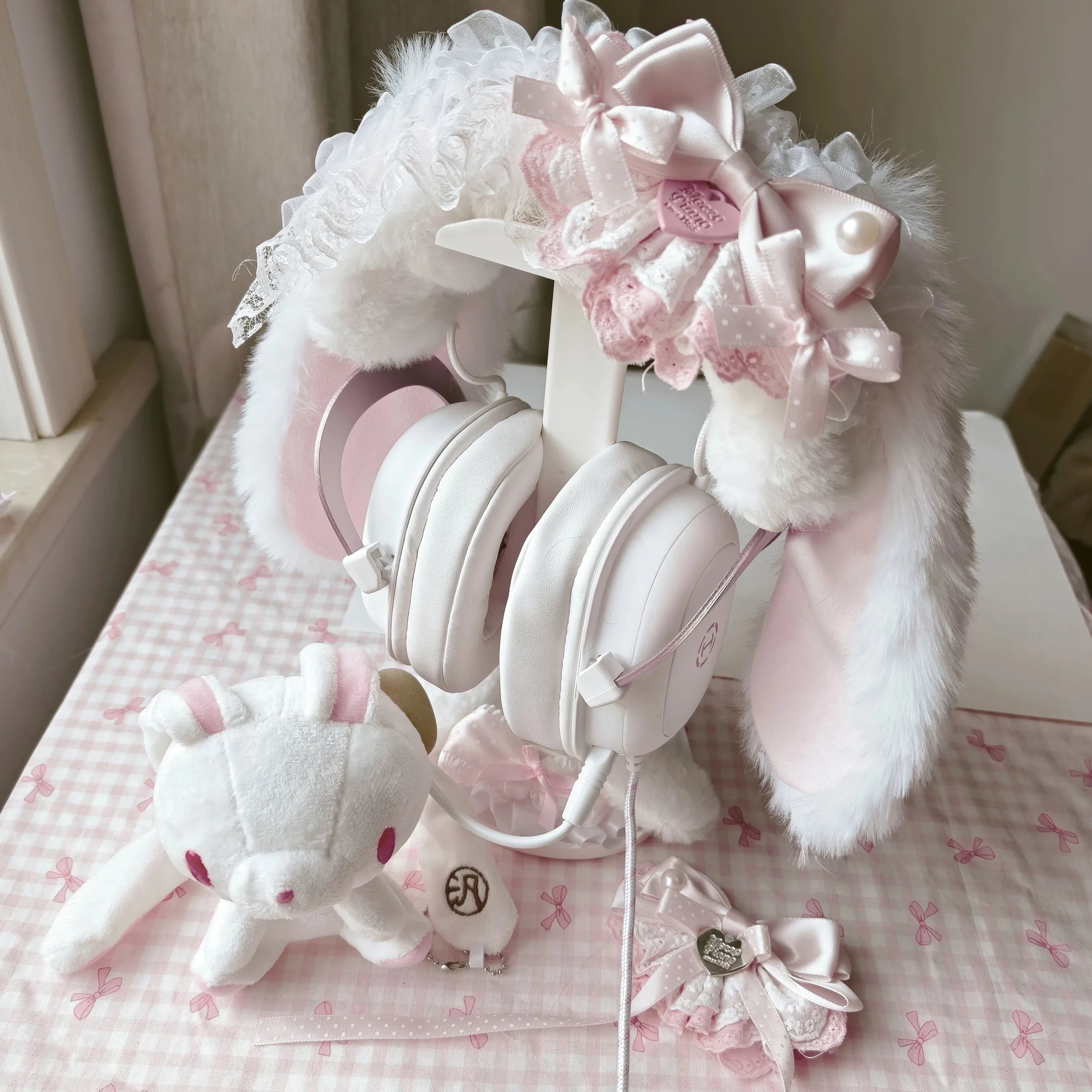 Lop-Eared Rabbit Headband Protector | Sony XM4/XM5 · Hurricane 2/3 · Prism · Cat Ear Headphone Decoration**