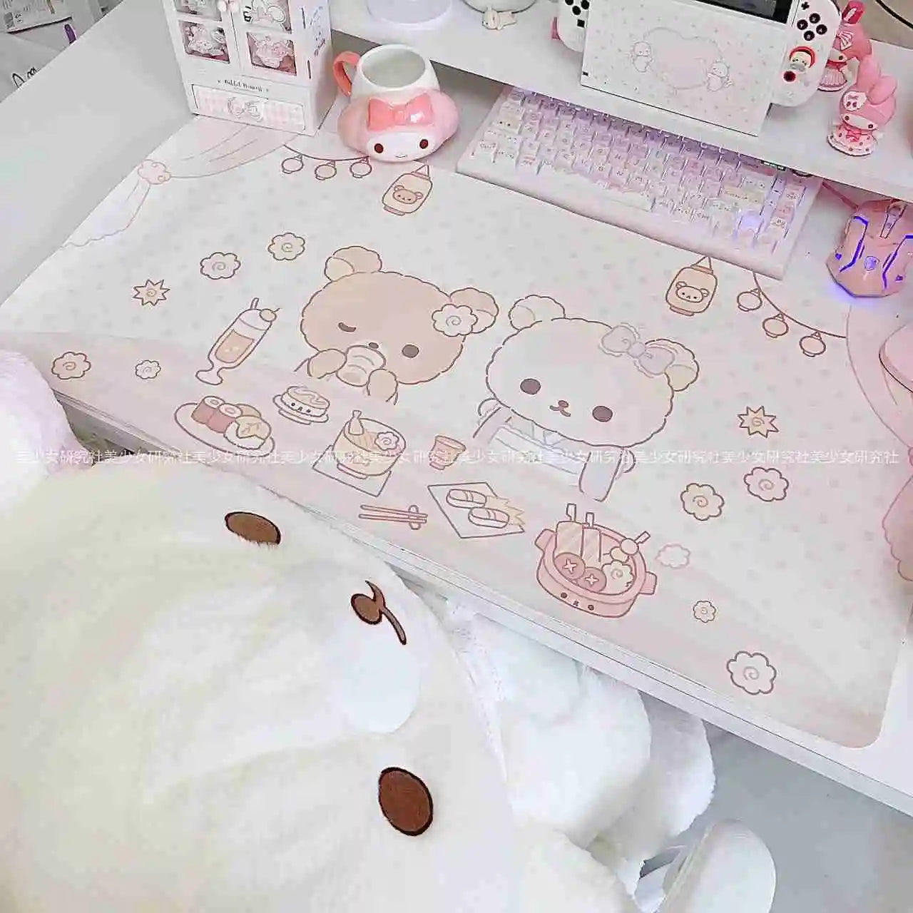 Kawaii Cat Desk Pad | Oversized PU Leather · Waterproof · Non-Slip · Aesthetic Ins Style