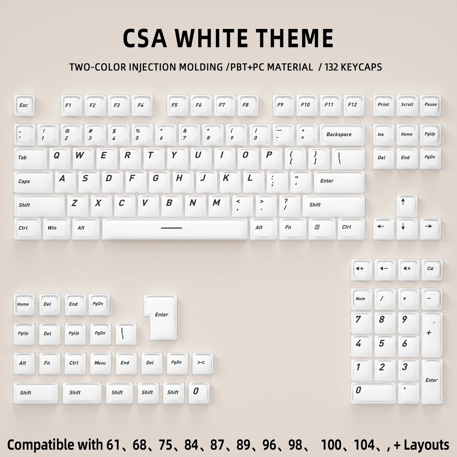 Crystal Keycap Set | 113 Keys · OEM Profile · RGB Translucent · Cherry MX Compatible