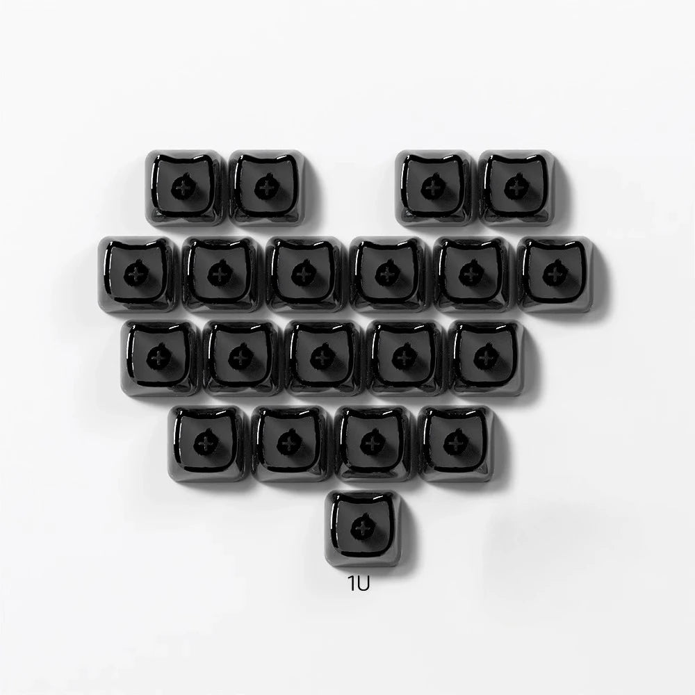 Transparent Keycap Set | 20pcs · Transparent PBT · No Engraving · DIY Heart Arrangement