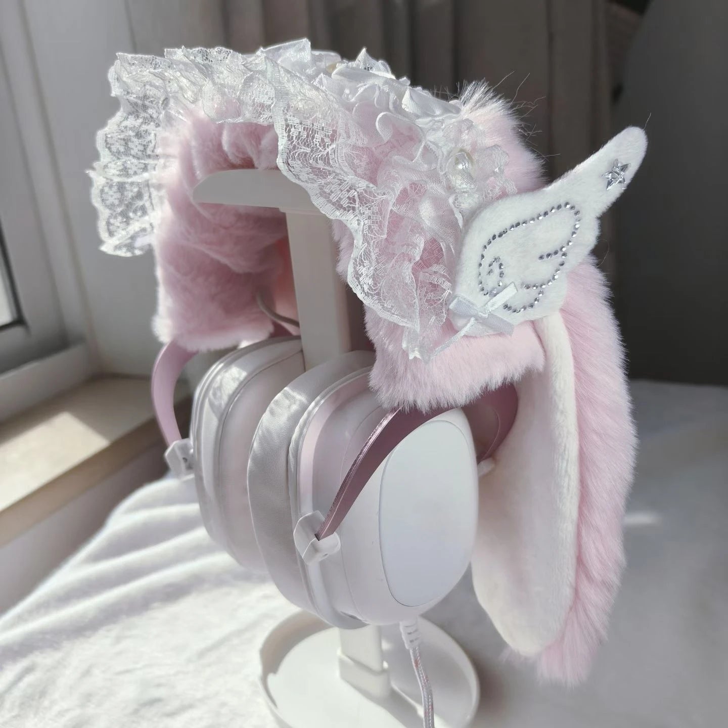Lop-Eared Rabbit Headband Protector | Sony XM4/XM5 · Hurricane 2/3 · Prism · Cat Ear Headphone Decoration**