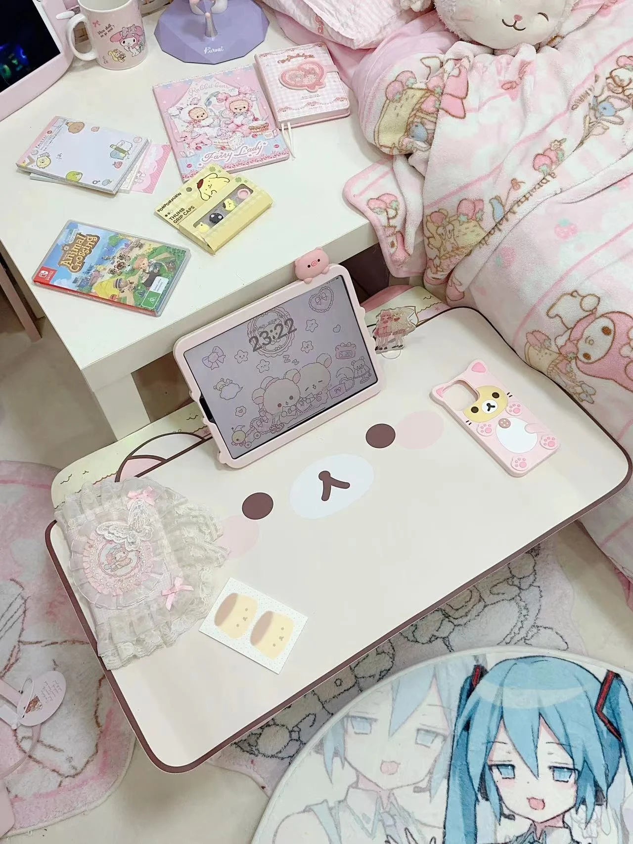 Kawaii Cat Desk Pad | Oversized PU Leather · Waterproof · Non-Slip · Aesthetic Ins Style