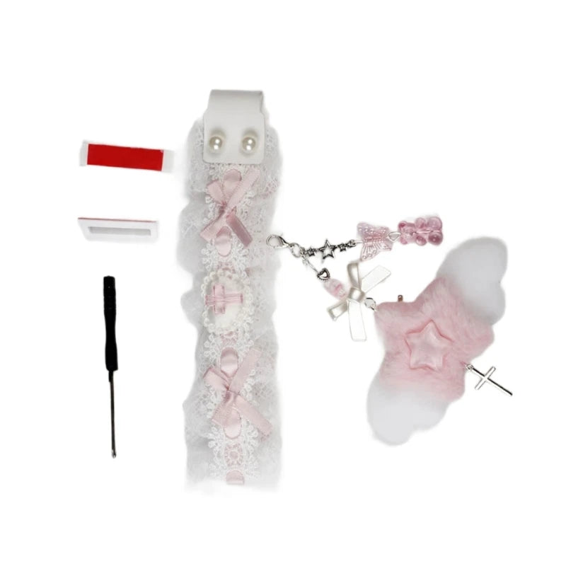 Lace Fabric Keyboard Strap | Ribbon Trim Decoration · Ergonomic · Adhesive