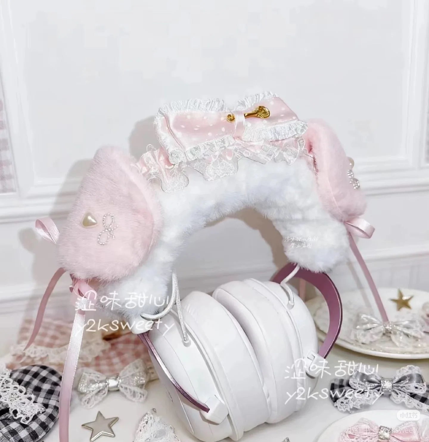 Lop-Eared Rabbit Headband Protector | Sony XM4/XM5 · Hurricane 2/3 · Prism · Cat Ear Headphone Decoration**