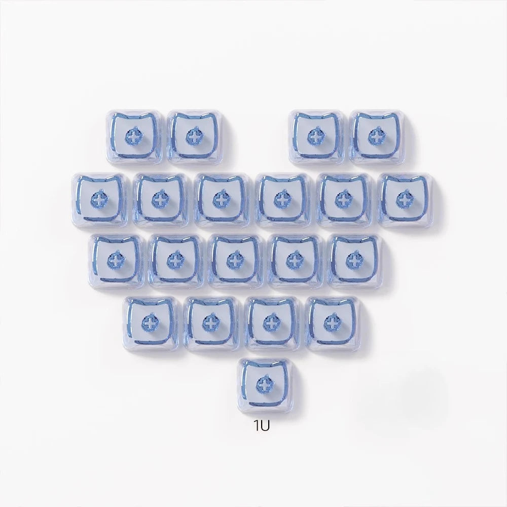 Transparent Keycap Set | 20pcs · Transparent PBT · No Engraving · DIY Heart Arrangement