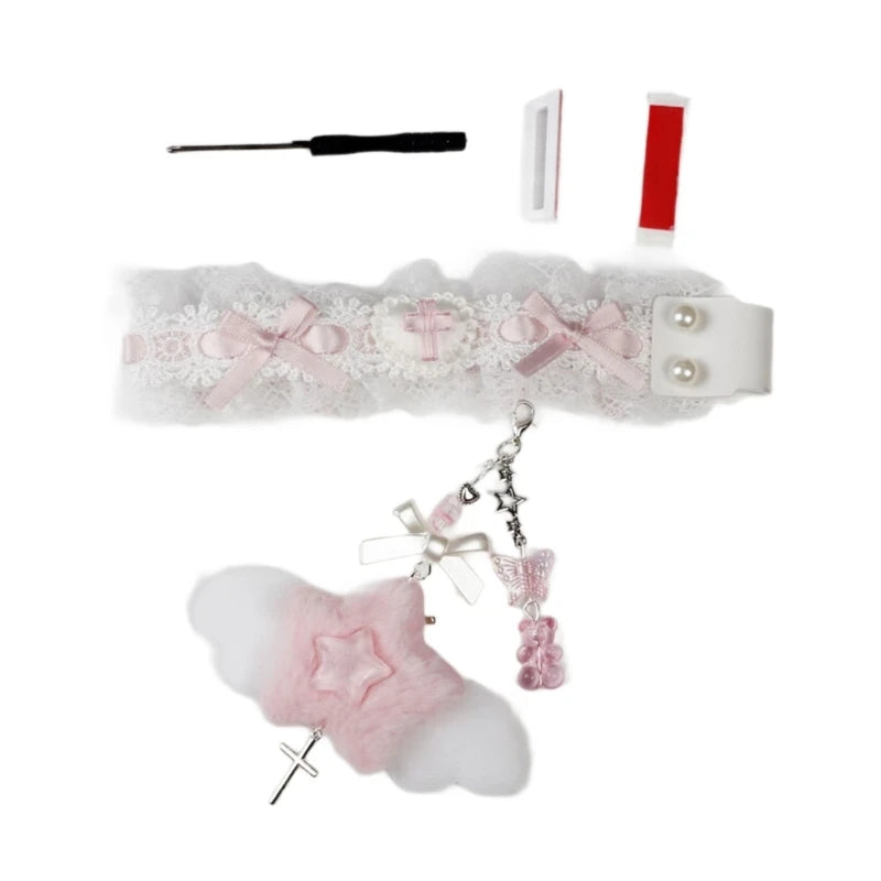 Lace Fabric Keyboard Strap | Ribbon Trim Decoration · Ergonomic · Adhesive