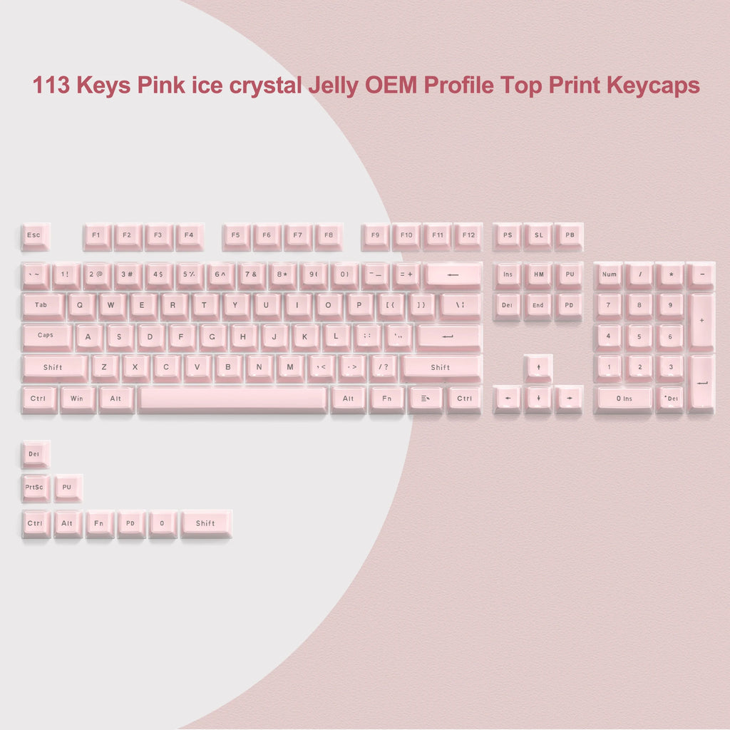 Crystal Keycap Set | 113 Keys · OEM Profile · RGB Translucent · Cherry MX Compatible
