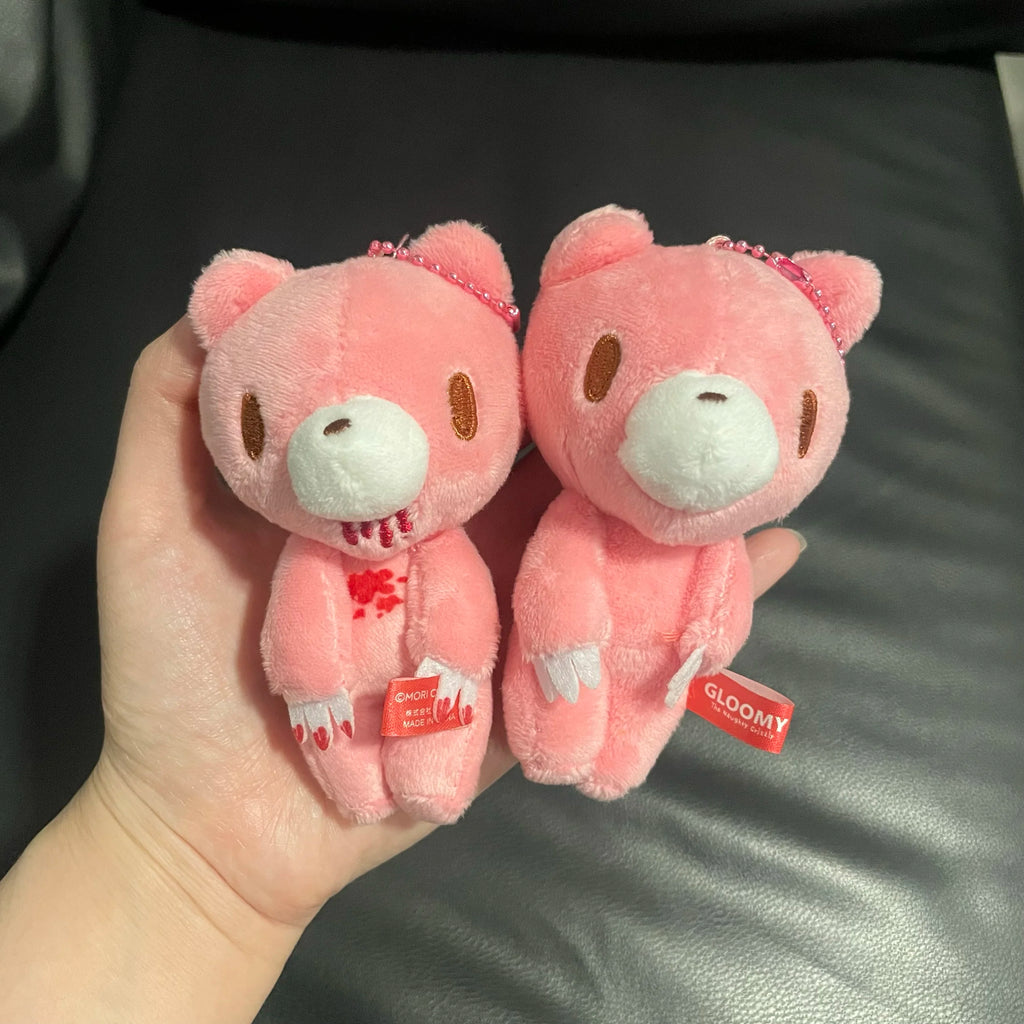 Bloodthirsty Pink Bear Plush Pendant | Kawaii · Creepy Cute · Bag Charm
