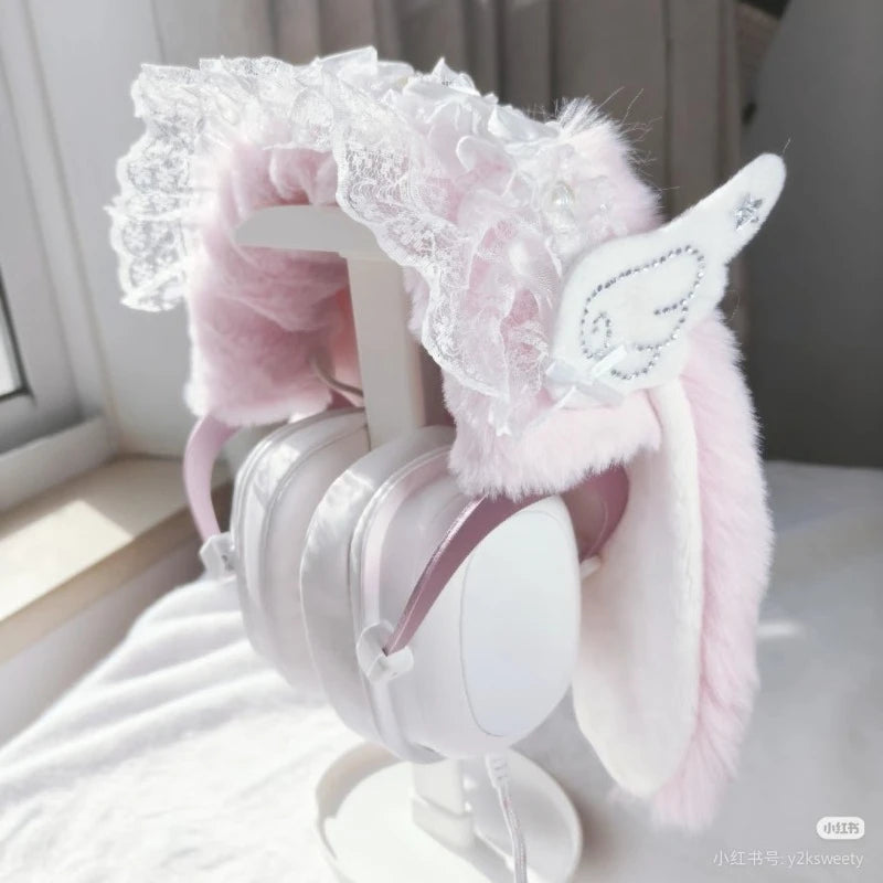 Lop-Eared Rabbit Headband Protector | Sony XM4/XM5 · Hurricane 2/3 · Prism · Cat Ear Headphone Decoration**