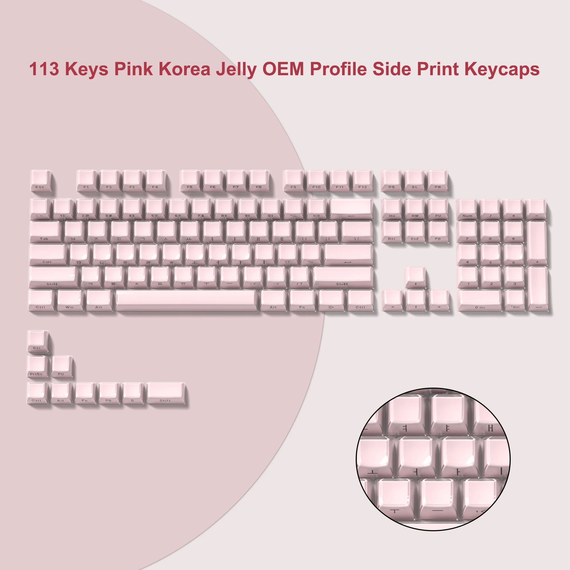 Crystal Keycap Set | 113 Keys · OEM Profile · RGB Translucent · Cherry MX Compatible