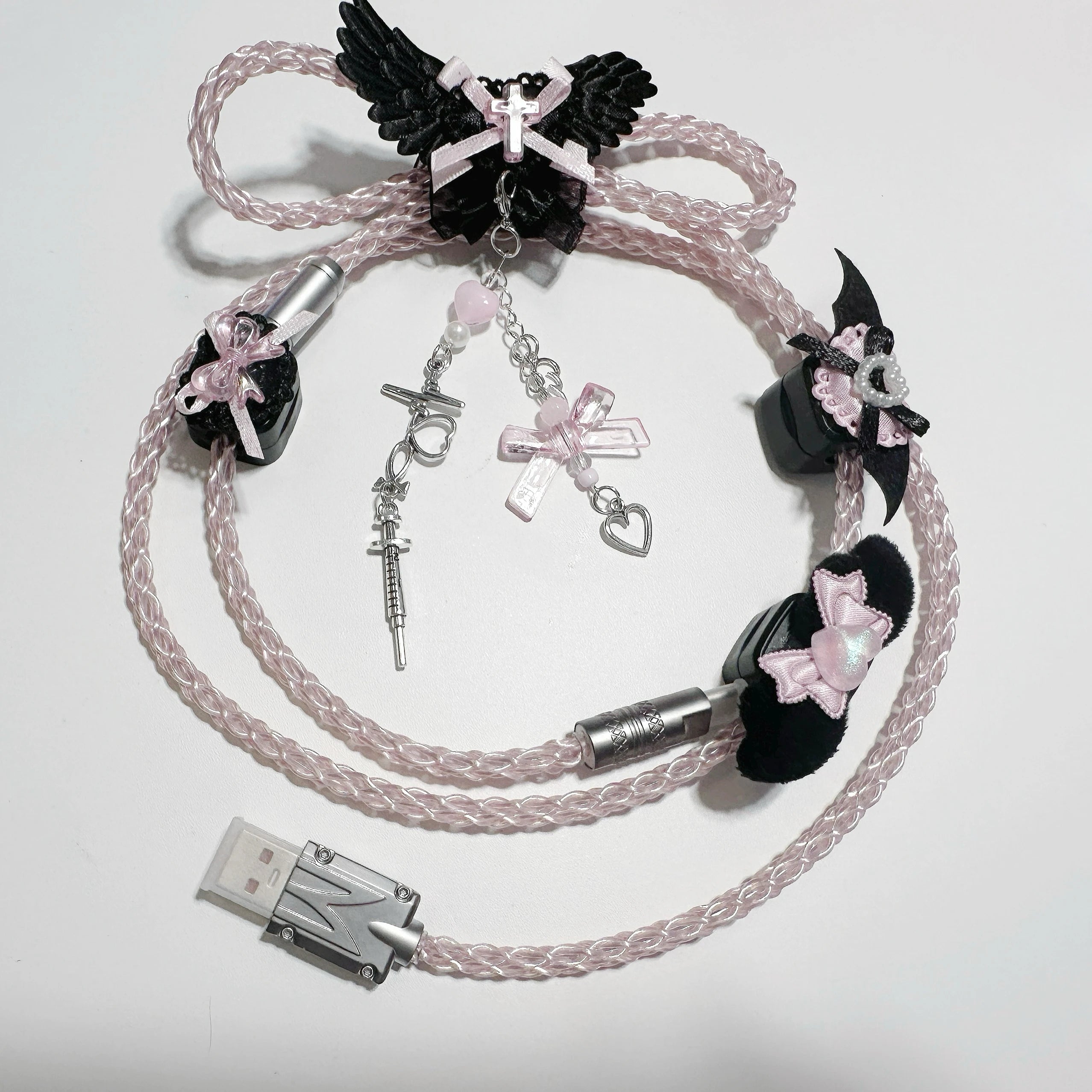 Handwoven Keyboard Cable | Type-C · White Light · Magnetic