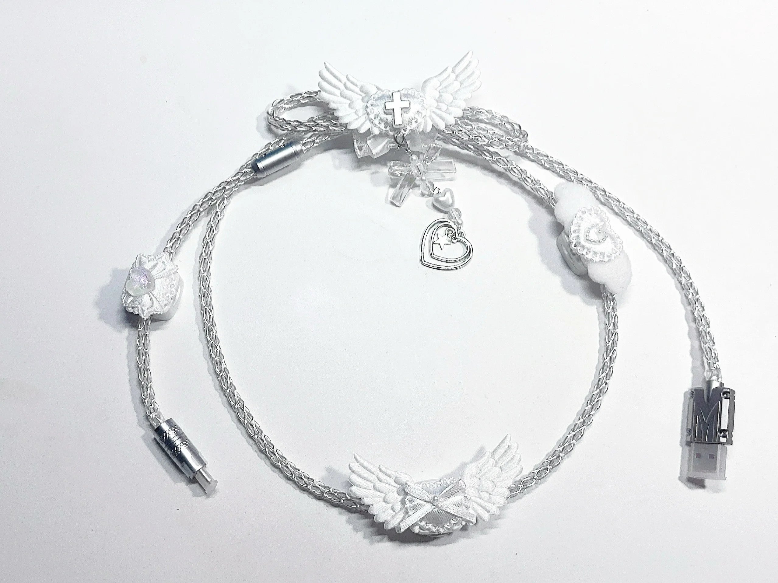 Handwoven Keyboard Cable | Type-C · White Light · Magnetic