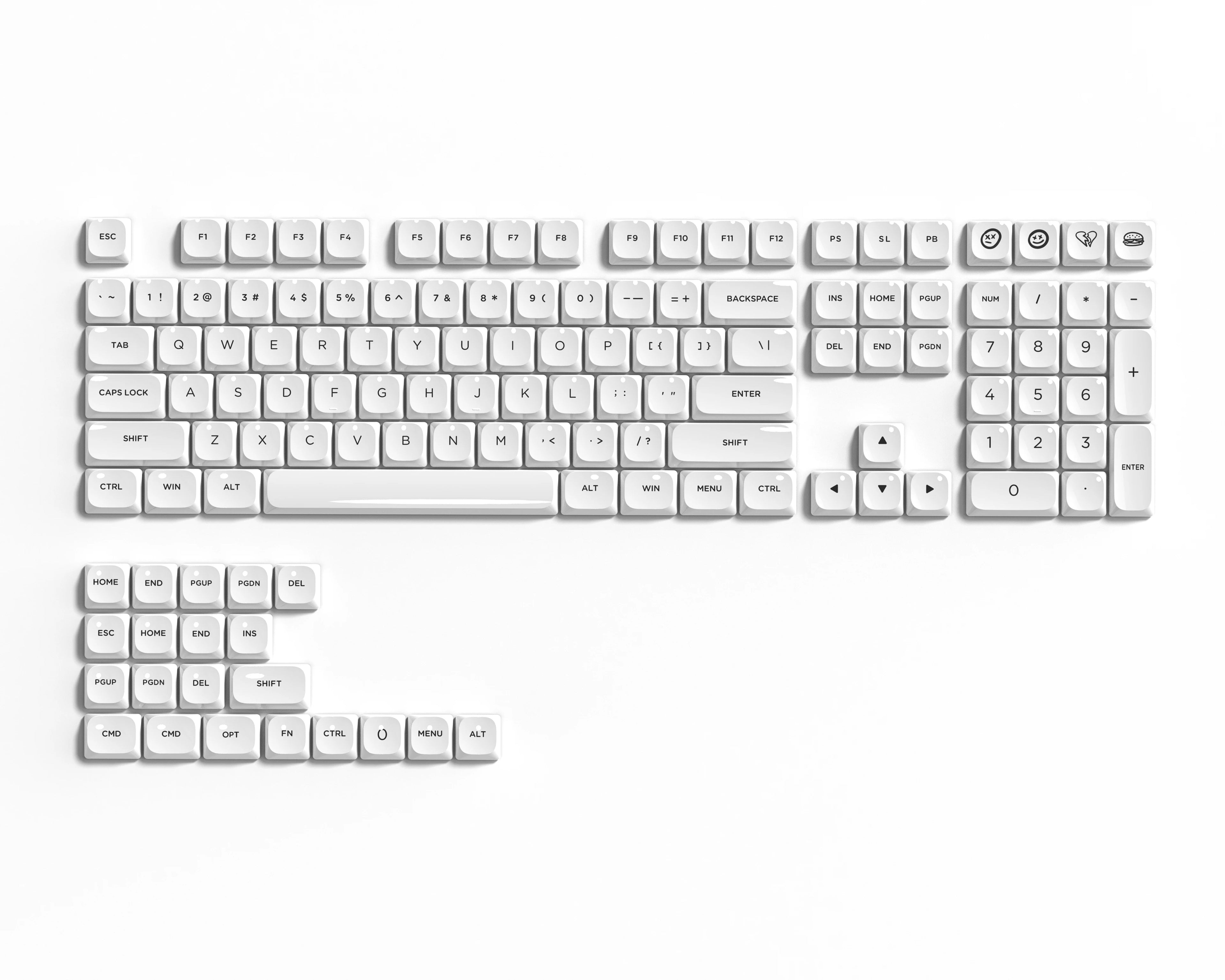 Crystal Keycap Set | 113 Keys · OEM Profile · RGB Translucent · Cherry MX Compatible
