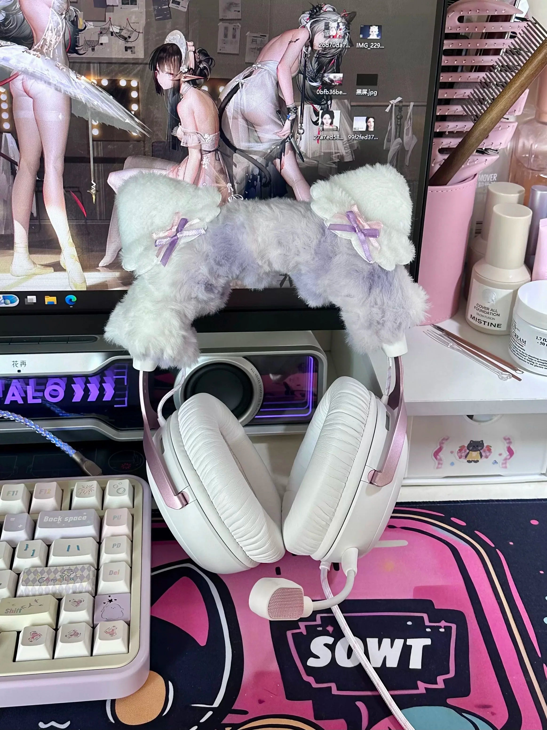 Lop-Eared Rabbit Headband Protector | Sony XM4/XM5 · Hurricane 2/3 · Prism · Cat Ear Headphone Decoration**