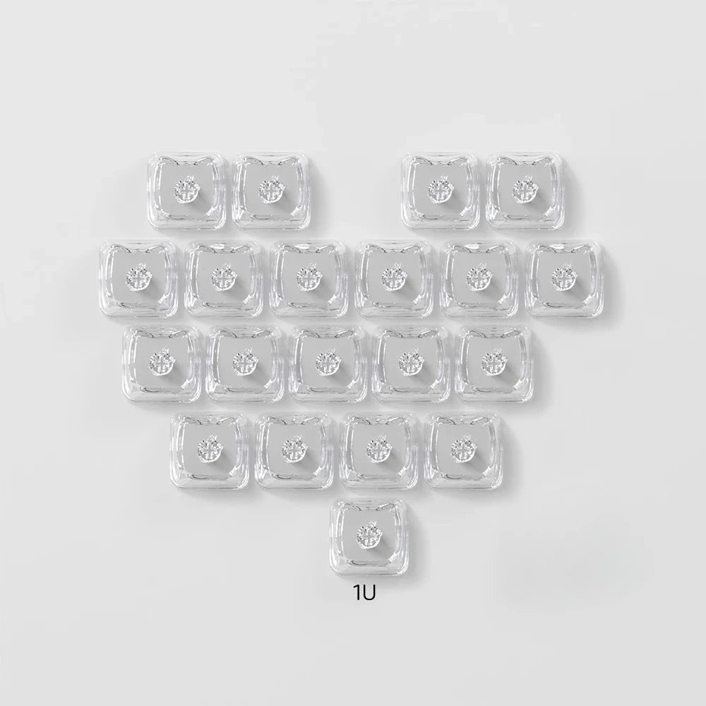 Transparent Keycap Set | 20pcs · Transparent PBT · No Engraving · DIY Heart Arrangement