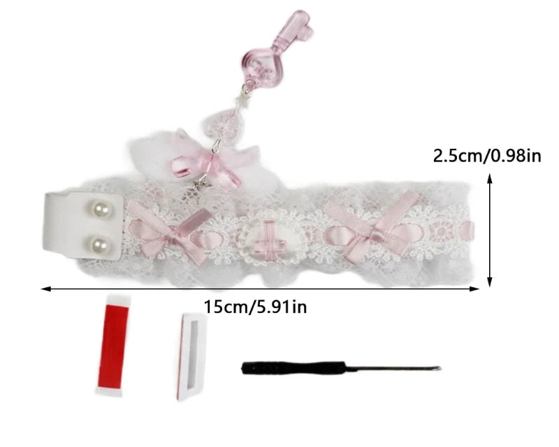 Lace Fabric Keyboard Strap | Ribbon Trim Decoration · Ergonomic · Adhesive
