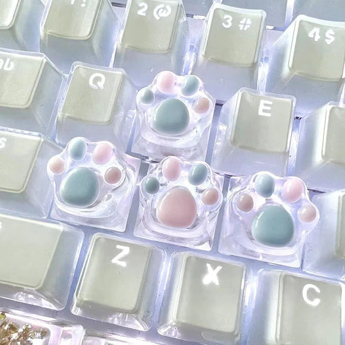 Cat Paw Resin Keycap | Clear RGB Backlit · OEM XDA Cherry Profile · MX Switch Compatible