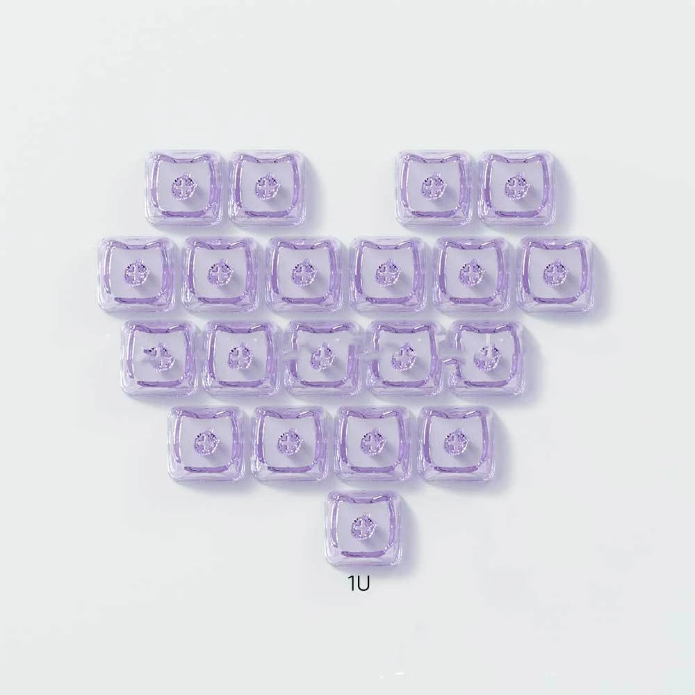 Transparent Keycap Set | 20pcs · Transparent PBT · No Engraving · DIY Heart Arrangement