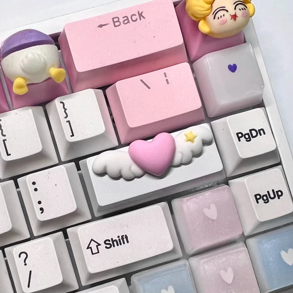 Love Wings Artisan Keycap | 2.25U Shift & Enter · OEM Profile · Cross Axis MX Compatible