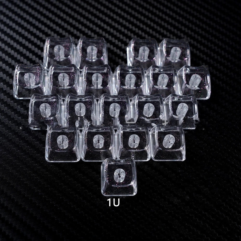 Transparent Keycap Set | 20pcs · Transparent PBT · No Engraving · DIY Heart Arrangement