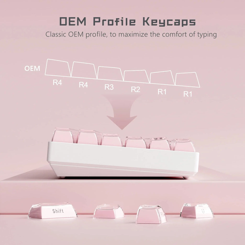 Crystal Keycap Set | 113 Keys · OEM Profile · RGB Translucent · Cherry MX Compatible