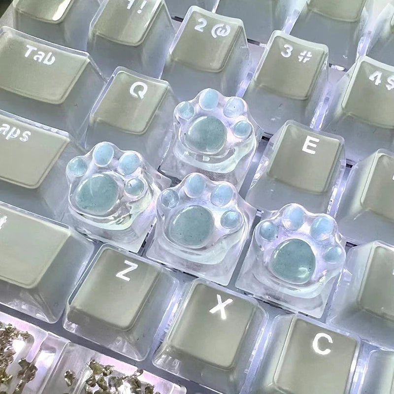 Cat Paw Resin Keycap | Clear RGB Backlit · OEM XDA Cherry Profile · MX Switch Compatible