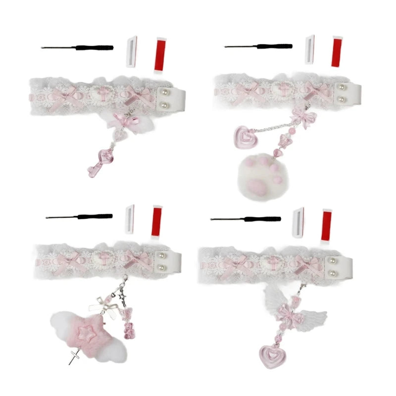 Lace Fabric Keyboard Strap | Ribbon Trim Decoration · Ergonomic · Adhesive