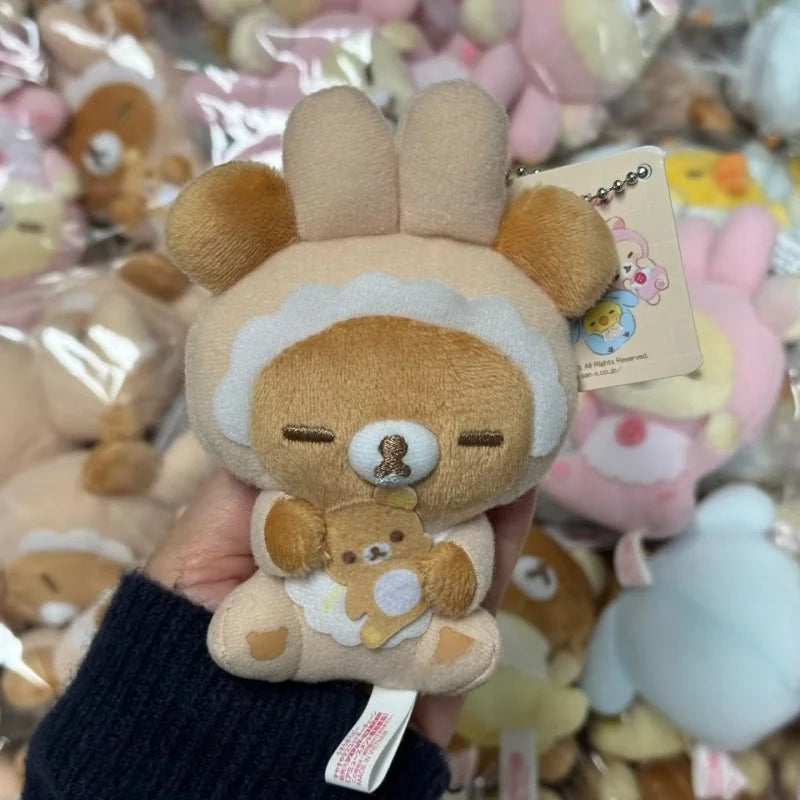 Bunny Ear Pajama Bear Keychain | Kawaii · Plush · Stuffed Doll Charm