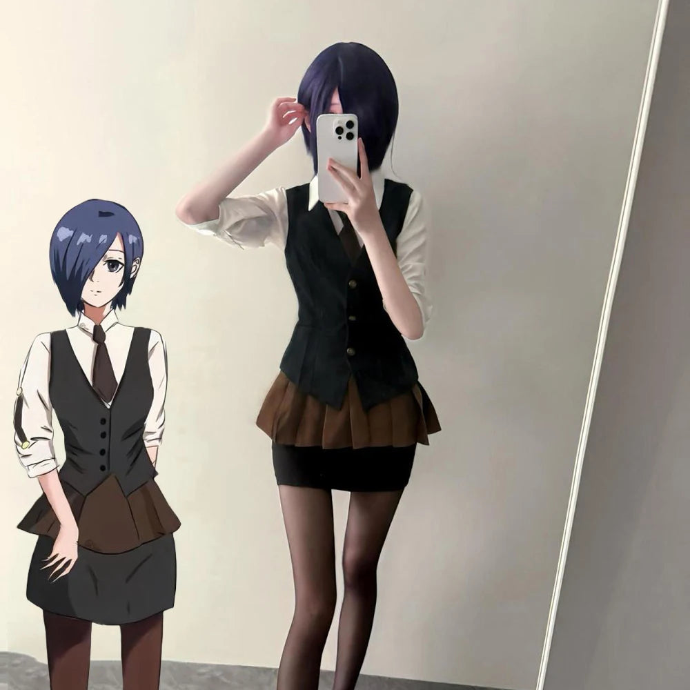 Touka Kirishima Cosplay Set | Tokyo Ghoul · Shirt · Vest · Skirt