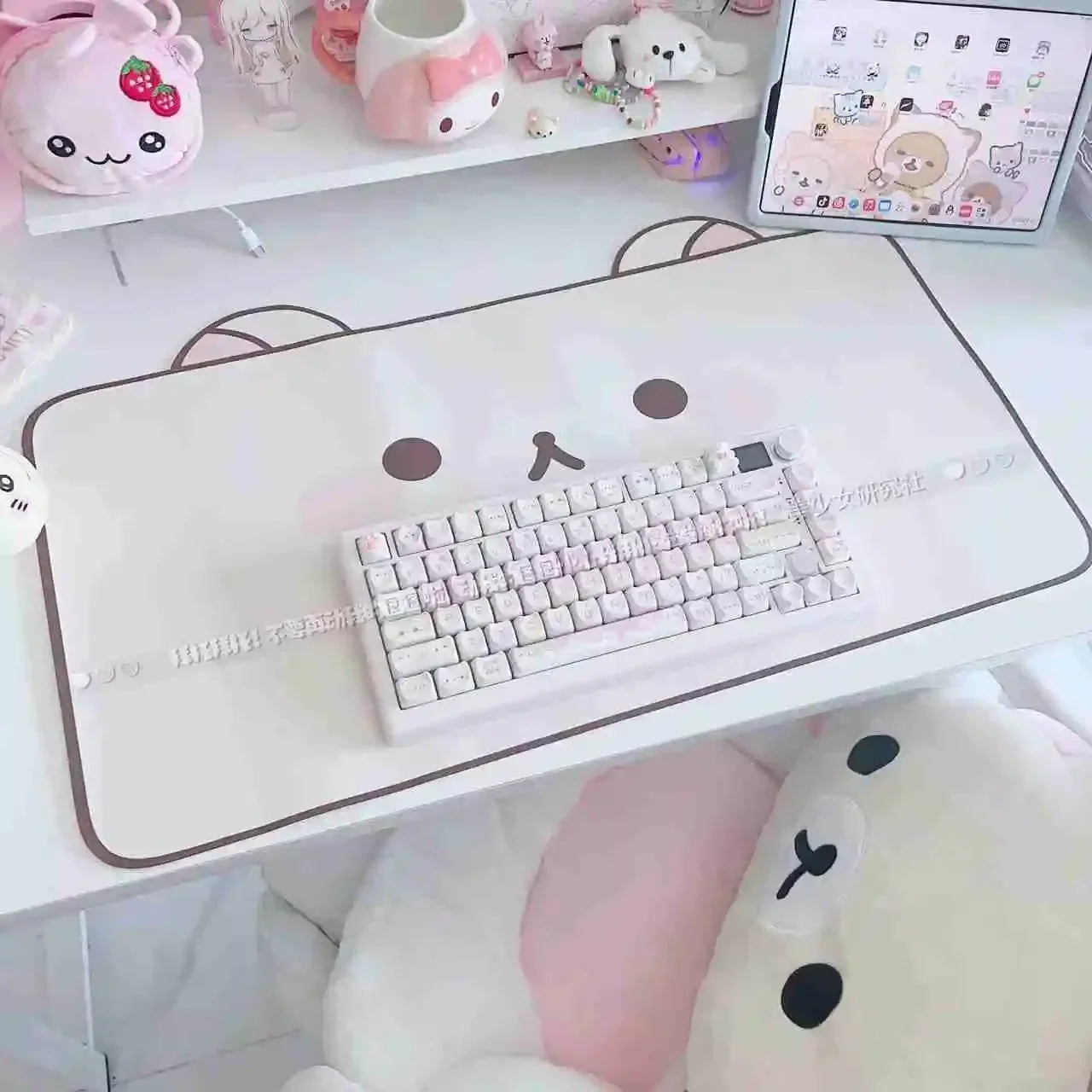 Kawaii Cat Desk Pad | Oversized PU Leather · Waterproof · Non-Slip · Aesthetic Ins Style