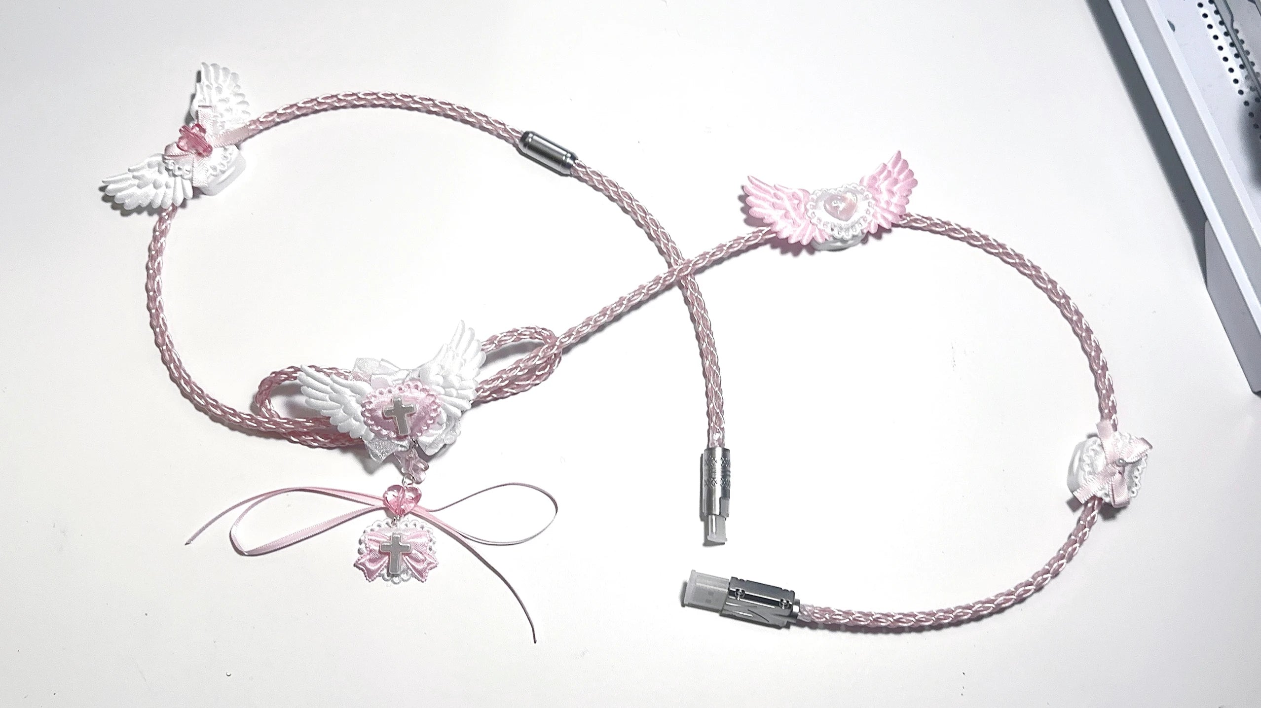 Handwoven Keyboard Cable | Type-C · White Light · Magnetic