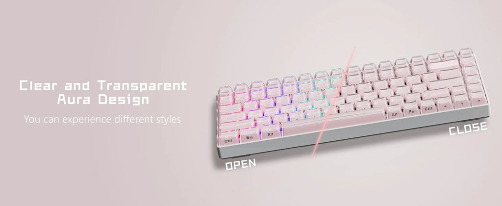 Crystal Keycap Set | 113 Keys · OEM Profile · RGB Translucent · Cherry MX Compatible