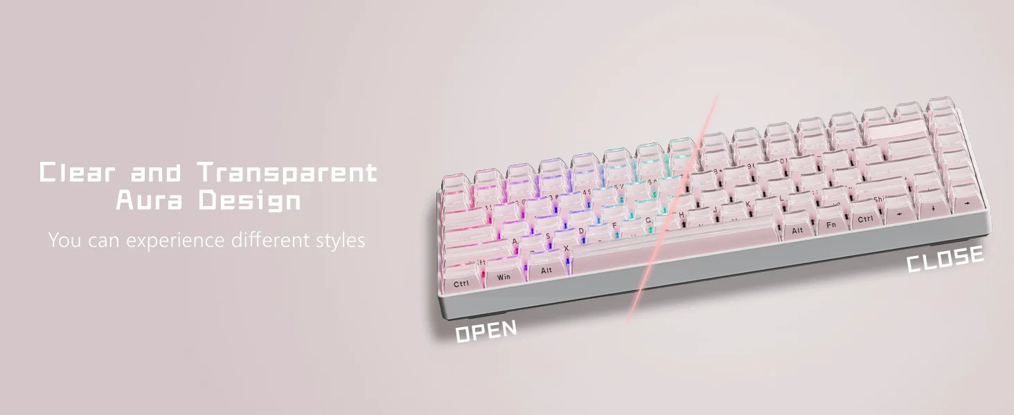 Crystal Keycap Set | 113 Keys · OEM Profile · RGB Translucent · Cherry MX Compatible