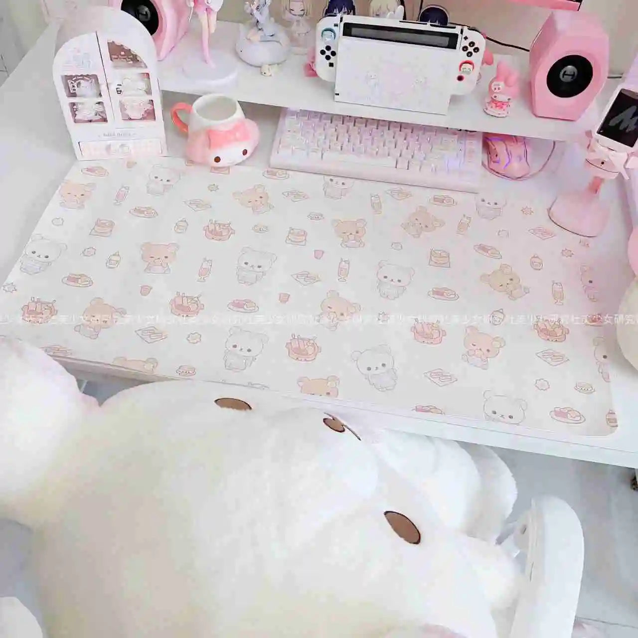 Kawaii Cat Desk Pad | Oversized PU Leather · Waterproof · Non-Slip · Aesthetic Ins Style