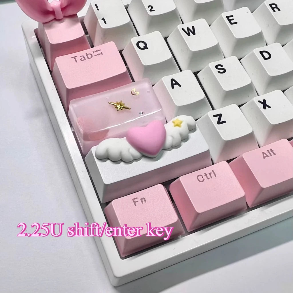 Love Wings Artisan Keycap | 2.25U Shift & Enter · OEM Profile · Cross Axis MX Compatible