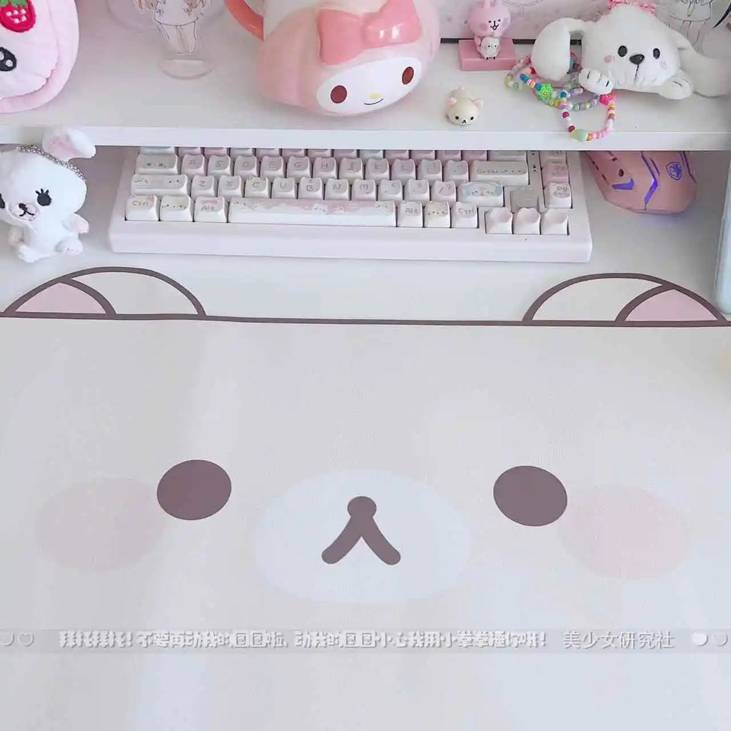 Kawaii Cat Desk Pad | Oversized PU Leather · Waterproof · Non-Slip · Aesthetic Ins Style